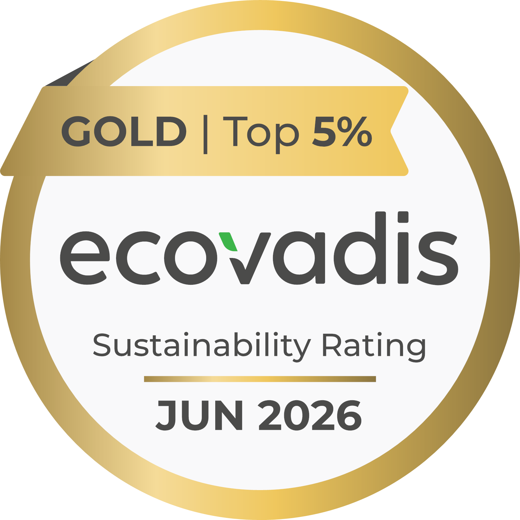 EcoVadis Gold Sustainability Rating 2026